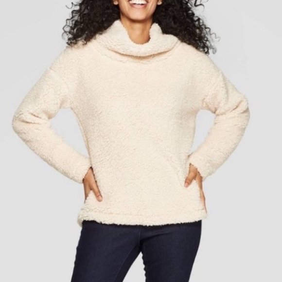 a new day Sweaters - NEW! SUPER SOFT Cowl Neck Sherpa Sweater Pale Pink